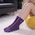 thumbnail image 3 of 5 Pairs Womens Fuzzy Slipper Socks Super Soft Microfiber Fluffy Cozy Winter Warm Fuzzy Crew Socks, 3 of 6