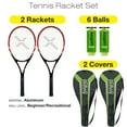 thumbnail image 2 of Xcello Sports 2-Player Aluminum Youth Tennis Racket Set, Includes Two 27" Tennis Rackets, 6 All Court Balls and 2 Carry Cases, Tennis Racket Adult, ‎Red/Black, 2 of 4