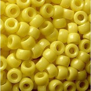 Essentials by Leisure Arts Pony Bead 6mm x 9mm Glitter Yellow Opaque  Plastic Pony Beads Bulk 750 pieces for Arts, Crafts, Bracelet, Necklace,  Jewelry Making, Earring, Hair Braiding