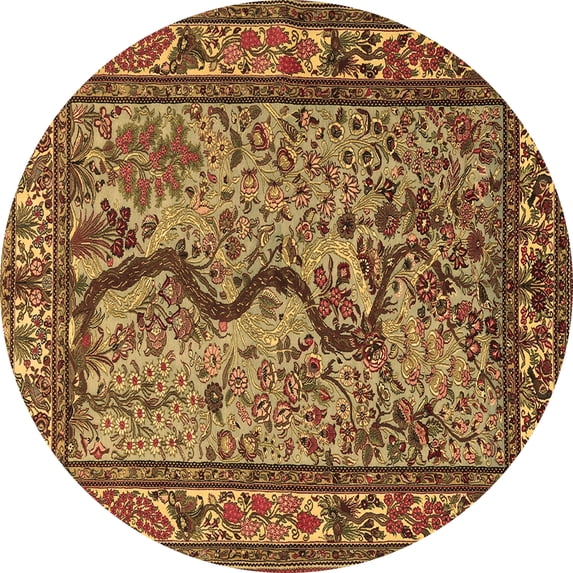 Ahgly Company Indoor Round Animal Brown Traditional Area Rugs, 7' Round