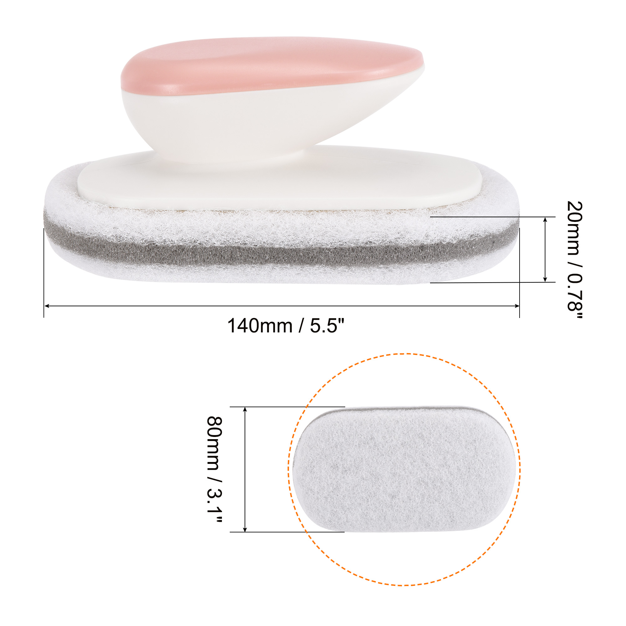 Unique Bargains Cleaning Brush Kitchen Scrub Bathtub Sponge Washing Tools Pink