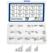 XINGYHENG 75PCS 15 Kinds M2 M3 M4 304 Stainless Steel Dowel Pins Assortment Kit( Round Straight Pin Fixed Element Set with A Storage Box)