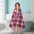 thumbnail image 6 of Red Blue White Star Plaid Checkered Pattern Hooded Bath Towel，50"x30" for Ages 3 To 12 Kids, Quick Dry Lightweight Soft Microfiber Hood Beach Towel Cover Up for Kids, 6 of 7