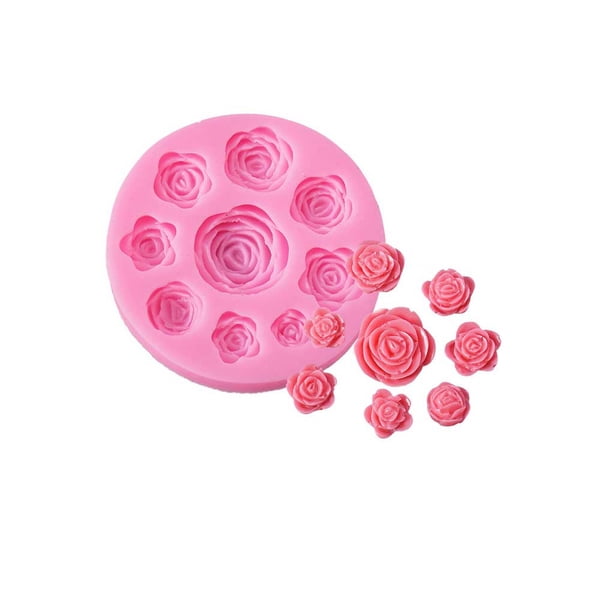 Naiovety Molde de silicona Flores hechas a mano Aromaterapia Arte Artesanía Suministros aromática Jabón Jalea Moldes Decoración Panadería Herramientas y accesorios para hornear 9 rosas Naiovety HA061355-02B