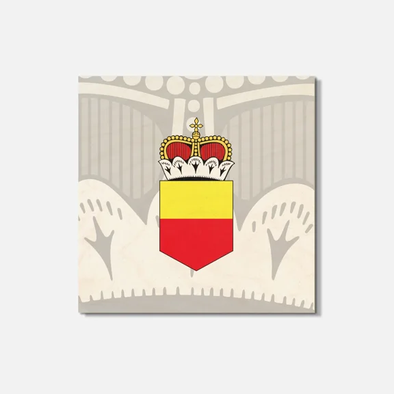 Liechtenstein Coat Of Arms 4'' X 4'' Square Wooden Coaster