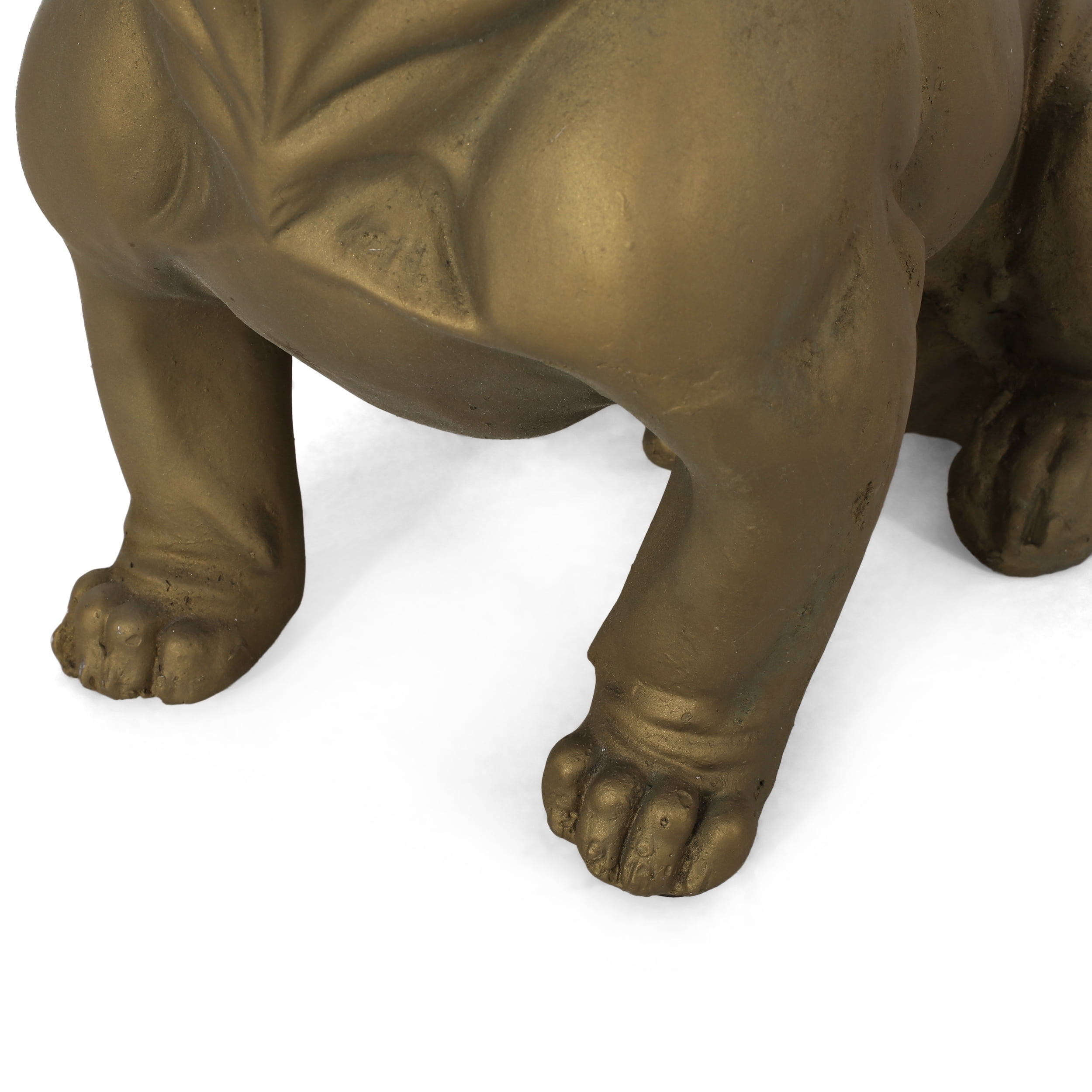 Noble House Delamore Outdoor French Bulldog Garden Statue in Rustic Gold