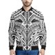 thumbnail image 3 of Chaqueta con cremallera maorí en blanco y negro para hombres y niños, sudadera de gran tamaño con estampado 3D, chaquetas bomber de manga larga para primavera y otoño, 3 of 5