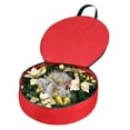 thumbnail image 4 of Primode Bolsa de almacenamiento para coronas navideñas de 24.0 in, contenedor de coronas con asas, material de poliéster Oxford 600D duradero, soporte para almacenamiento de coronas navideñas, 24 (roj, 4 of 5