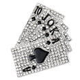 thumbnail image 3 of Shisuyan Playing Card Shape Brooch With Rhinestone Decor Unisex Breast Pin Lapel Pin Clothing Accessory, 3 of 8