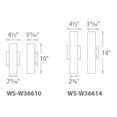 thumbnail image 3 of WAC Lighting Caliber 1-Light LED Aluminum Indoor & Outdoor Wall Light in Black, 3 of 3