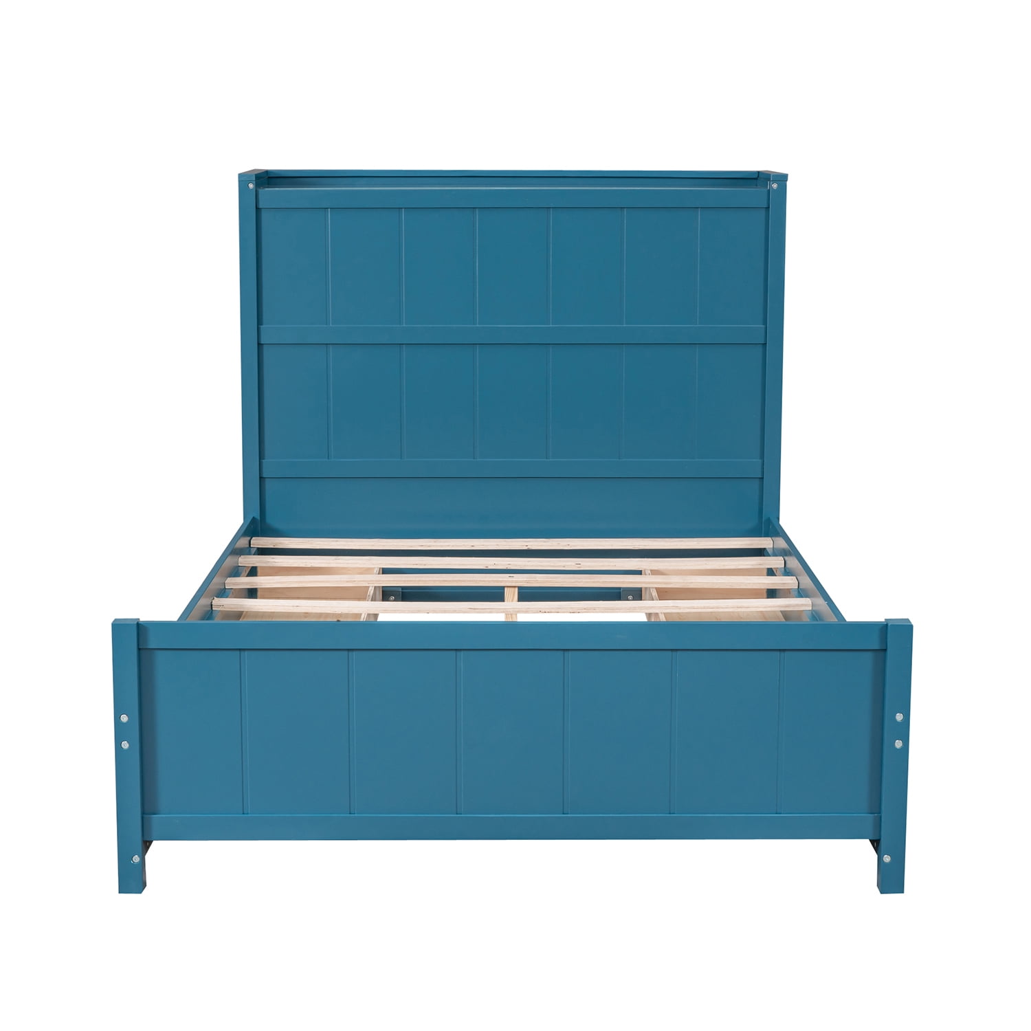 Kepooman Full Size Platform Bed Wood Bed Frame with Drawers and Storage Shelves, Blue Kepooman Full Size Platform Bed Wood Bed Frame with Drawers and Storage Shelves, Blue