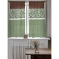 thumbnail image 4 of Sage Green Brown Flowers Curtains 45 Inch Length,Sheer Curtains for Bedroom Living Room Window Classic Botanical Art Elegant Rod Pocket Drapes Kitchen Curtains Small Half Window 52"x45" 2 Panels, 4 of 6