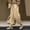 Khaki women's elastic waist cargo pants a1, variant on Women's Elastic Waist Harem Cargo Pants Casual Loose Fit Ankle Length with Pockets Drawstring Joggers Streetwear Travel Work Trousers, White S