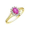 thumbnail image 6 of RYLOS Rings for Women 14K Gold Plated Silver Halo of Diamond Birthstone Ring 6X4MM Gemstone Exotic Star Ruby Jewelry for Women  Size 5, 6 of 7