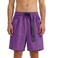 thumbnail image 2 of Men's Stretch Cargo Shorts Multi Pockets Twill Elastic Waistband Short Drawstring Ripstop Straight Leg Cargo Shorts Lightweight Stretch Summer Casual Baggy Bermuda Shorts,Purple L, 2 of 5
