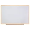 Dry-Erase Board, Melamine, 72 x 48, White, Oak-Finished Frame