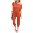 thumbnail image 1 of Conjunto Enterizo PRETTYGARDEN Mono con Hombros Descubiertos Naranja Rojo M, 1 of 5