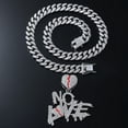 thumbnail image 4 of Colgante de cadena de clavícula para hombre con letras del alfabeto empalmadas con diamantes estilo hip hop, collar con letras cubanas y rompecorazones, 4 of 5