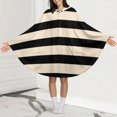 thumbnail image 4 of Black And Beige Horizontal Stripes Blanket Oversized Wearable Hooded Blanket Warm Throw Blanket Buttons Sweatshirt For Women Men Teens Flannel, 4 of 8