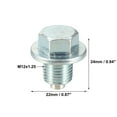 thumbnail image 3 of Unique Bargains 1 Set M12x1.25 Engine Oil Drain Plug with Washer 90341-12012 for Toyota RAV4 Steel Silver Tone, 3 of 6