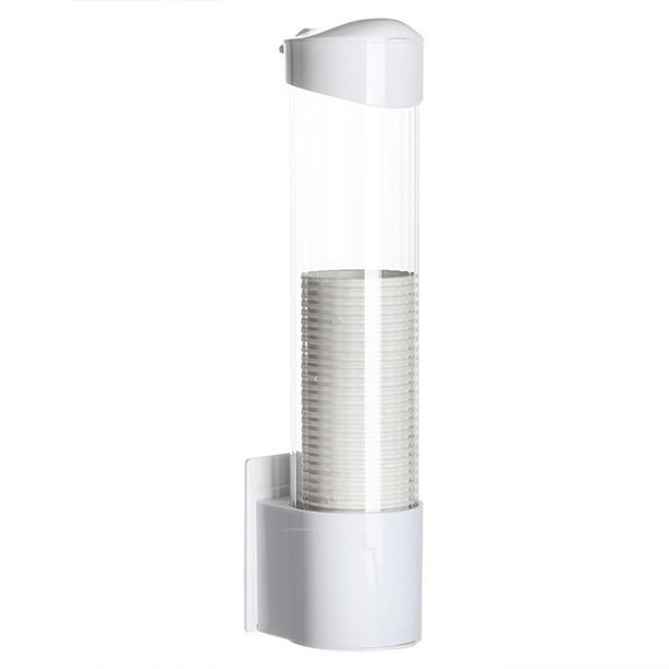 Kuymtek Portavasos Plástico Desechable Portavasos Dispensador Vasos A Prueba Polvo (Blanco)