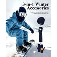 thumbnail image 2 of Vbiger Winter Beanie Hat Scarf Touchscreen Gloves Set for Men and Women, Beanie Gloves Neck Warmer Set with Warm Knit Fleece Lined, Navy Blue, 2 of 7
