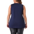 thumbnail image 3 of Agnes Orinda Women's Plus Size Tops Sleeveless Sparkle Shimmer Glitter Sequin V Neck Tank Top 4X Blue, 3 of 5
