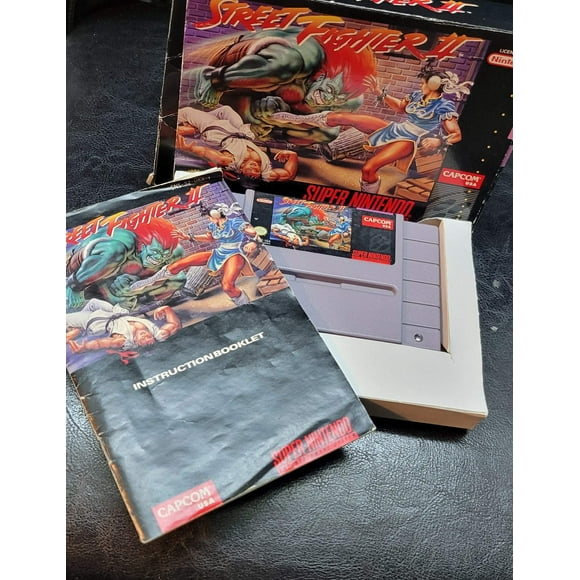 Authentic 1992 STREETFIGHTER 2 SNES Cartridge (Super Nintendo Ent System) CIB Complete In Box + Instructions Immaculate Original Condition