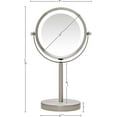 thumbnail image 2 of OVENTE 6" Lighted Vanity Mirror, Table Top, 1X 7X Magnification, Double Sided Spinning, Nickel Brushed MLT60BR1X7X, 2 of 11