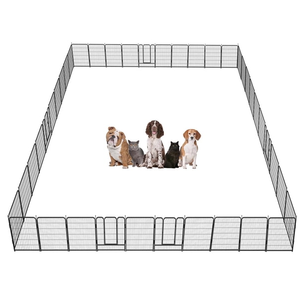 Parque para perros GDKASRNY de 40 paneles, 102 cm, resistente, color plata