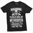 thumbnail image 3 of Men's Fathers day Dad Daughter T-shirt my Little Angel Papa Daddy Tee Shirt (Medium Navy Blue), 3 of 5