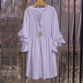 thumbnail image 2 of VEKDONE Robe Longue Moulante à Col Ouvert pour Femmes, Mini Col Côtelé Aguichant, Violet TTG, 2 of 4