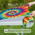 thumbnail image 6 of Colorful Rainbow Tie Dye Spiral Pattern Square Fitted Tablecloth with Elastic Edge,Square Table Cover,Washable Elastic Table Cover for Home Kitchen Party Decor 36"x36", 6 of 6