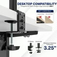 thumbnail image 6 of VIVO Black Dual Monitor Adjustable Desk Mount, Fits Ultrawide Screens up to 38", 6 of 8
