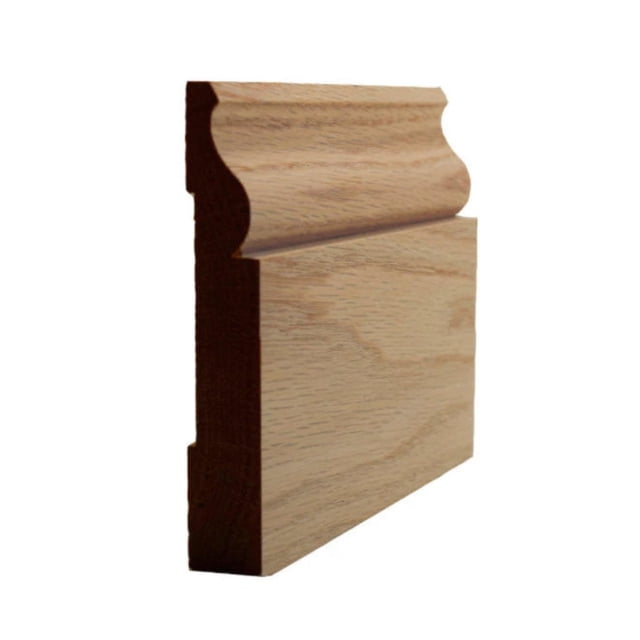 EWBB11 Colonial Baseboard 4" Tall x 11/16" Moulding. Unfinished, Red Oak, 94"