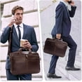 thumbnail image 7 of Full Grain Leather Briefcase for Men, Business Messenger Bag Laptop Bag Attache Case, Fits 15.6 Inch Laptop, 7 of 7