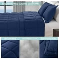 thumbnail image 5 of Mocassi 3-Piece Comforter Set, Down Alternative Box Stitched, Ultra Soft All-Season Bedding with Shams, Plush Cozy Duvet Insert with Corner Tabs - Twin, Navy Blue, 5 of 5