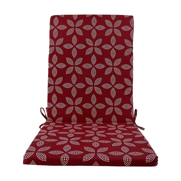 Outdoor High Back Chair Cushion, Extra Thick Waterproof Patio Seat Pad, Sun Fade Resistant with Ties