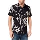 thumbnail image 1 of INC Camisa con botones geométricos para hombre, negro, grande, 1 of 1