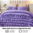 thumbnail image 6 of NTBED Purple Ruffle Comforter Set Queen Size Multi-Layers Ruffled Shabby Chic Bedding Set for Girls Women, 6 of 6