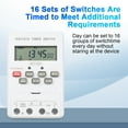 thumbnail image 4 of Mistaha Automatic Timer Switch with Microcomputer Time Control - 16 Programs, 1min-168hrs Range, 25A Load, White - ABS Material, AC220V - Ideal for Power Control, Includes AAA Battery - KG316TA, 4 of 6