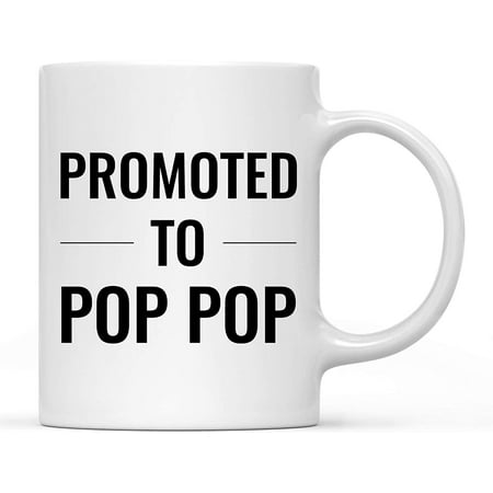 

Andaz Press Baby Pregnancy Announcement 11oz. Coffee Mug Gift Promoted to Pop Pop 1-Pack Daddy to Be Novelty Gift Idea for Grandfathers New Parents Pregnancy Suprise Reveal Photo Cup for Her