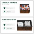 thumbnail image 2 of Jojoka 12-Drawer Dresser for Bedroom, Fabric Storage Organizer With Wood Top, Side Pockets & Hooks Cabinet for Living Room, Entryway, Nursery, Retro Brown, 2 of 8