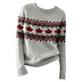 thumbnail image 4 of Tweang Vintage Christmas Sweater Fair Isle Sweater Women Christmas Sweaters for Women Oversized Sweatshirt for Women Fisherman Sweater Women Sweater Tops for Women Gray 2xl, 4 of 4