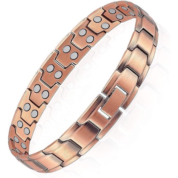 Wollet Copper Magnetic Bracelet for Men, 3500 Gauss Effective Magnets, Men's Healthy Jewelry Gift