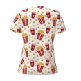 thumbnail image 4 of Naloa Popcorn Print T-Shirts Short Sleeve V Neck Tees for Women Fashion Tops Trendy Lightweight Soft Casual Summer Outfits Clothes, 4 of 5