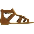 thumbnail image 2 of Bamboo Womens Dino-52 Strappy Fringe Flat Sandals, 2 of 4