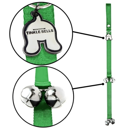 UPC: 0739810152189 | Mighty Paw Tinkle Bells | Hanging Dog Doorbells  Housetraining Doggy Door Bells for Pet Potty Training (Green)
