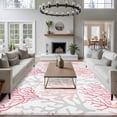 thumbnail image 4 of Pink Grey Coral Coastal Large Area Rugs for Bedroom Living Room, Soft Non Slip Carpet Bedside Rug, Summer Beach Seaside Nautical Rectangular Floor Cover Kitchen Accent Rug 5'x7' for Office, 4 of 9