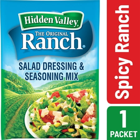 (4 Pack) Hidden Valley Spicy Ranch Salad Dressing & Seasoning Mix, Gluten Free -1 (Best Tasting Diet Salad Dressing)